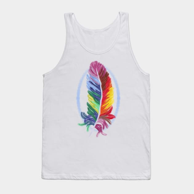 Colorful Bird Feather Tank Top by Lighttera